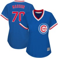 Chicago Cubs #70 Joe Maddon Blue Cooperstown Women's Stitched MLB Jersey