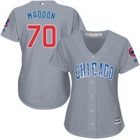 Chicago Cubs #70 Joe Maddon Grey Road Women's Stitched MLB Jersey