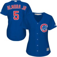 Chicago Cubs #5 Albert Almora Jr. Blue Alternate Women's Stitched MLB Jersey
