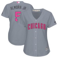 Chicago Cubs #5 Albert Almora Jr. Grey Mother's Day Cool Base Women's Stitched MLB Jersey