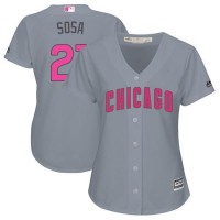 Chicago Cubs #21 Sammy Sosa Grey Mother's Day Cool Base Women's Stitched MLB Jersey
