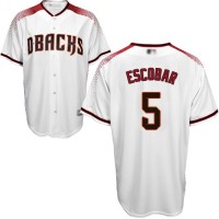 Arizona Diamondbacks #5 Eduardo Escobar White/Crimson Home Women's Stitched MLB Jersey