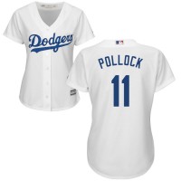 Los Angeles Dodgers #11 A.J. Pollock White Women's Cool Base Stitched MLB Jersey