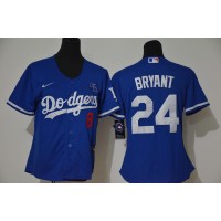 Los Angeles Los Angeles Dodgers #8 #24 Kobe Bryant Women Nike Blue Cool Base 2020 KB Patch MLB Jersey