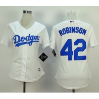 Los Angeles Dodgers #42 Jackie Robinson White Home Women's Stitched MLB Jersey