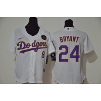 Los Angeles Los Angeles Dodgers #8 #24 Kobe Bryant Women Nike White Purple No. Cool Base 2020 KB Patch MLB Jersey