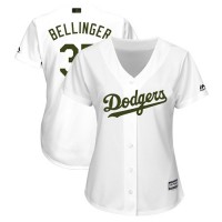 Los Angeles Dodgers #35 Cody Bellinger White 2018 Memorial Day Cool Base Women's Stitched MLB Jersey