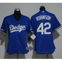 Los Angeles Dodgers #42 Jackie Robinson Blue Alternate Women's Stitched MLB Jersey