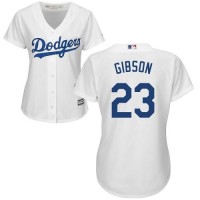 Los Angeles Dodgers #23 Kirk Gibson White Home Women's Stitched MLB Jersey