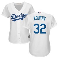 Los Angeles Dodgers #32 Sandy Koufax White Home Women's Stitched MLB Jersey