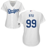 Los Angeles Dodgers #99 Hyun-Jin Ryu White Home Women's Stitched MLB Jersey