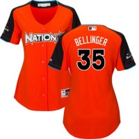 Los Angeles Dodgers #35 Cody Bellinger Orange 2017 All-Star National League Women's Stitched MLB Jersey