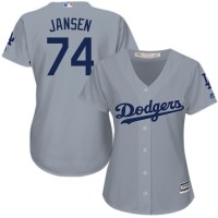Los Angeles Dodgers #74 Kenley Jansen Grey Alternate Road Women's Stitched MLB Jersey