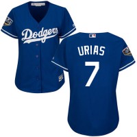 Los Angeles Dodgers #7 Julio Urias Blue Alternate 2018 World Series Women's Stitched MLB Jersey