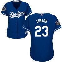 Los Angeles Dodgers #23 Kirk Gibson Blue Alternate 2018 World Series Women's Stitched MLB Jersey