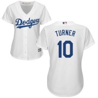 Los Angeles Dodgers #10 Justin Turner White Home Women's Stitched MLB Jersey