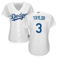 Los Angeles Dodgers #3 Chris Taylor White Home Women's Stitched MLB Jersey