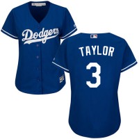 Los Angeles Dodgers #3 Chris Taylor Blue Alternate Women's Stitched MLB Jersey