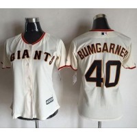 San Francisco Giants #40 Madison Bumgarner Cream Women's Home Stitched MLB Jersey