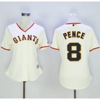 San Francisco Giants #8 Hunter Pence Cream Women's Home Stitched MLB Jersey