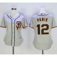 San Francisco Giants #12 Joe Panik Grey Road 2 Women's Stitched MLB Jersey