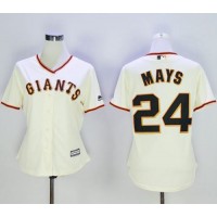 San Francisco Giants #24 Willie Mays Cream Home Women's Stitched MLB Jersey