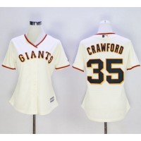 San Francisco Giants #35 Brandon Crawford Cream Home Women's Stitched MLB Jersey