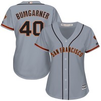 San Francisco Giants #40 Madison Bumgarner Grey Road Women's Stitched MLB Jersey