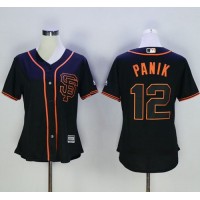 San Francisco Giants #12 Joe Panik Black Alternate Women's Stitched MLB Jersey