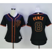 San Francisco Giants #8 Hunter Pence Black Alternate Women's Stitched MLB Jersey