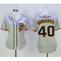 San Francisco Giants #40 Madison Bumgarner Grey Women's Road 2 Stitched MLB Jersey