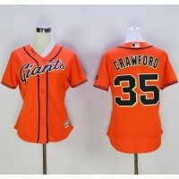 San Francisco Giants #35 Brandon Crawford Orange Women's Alternate Stitched MLB Jersey