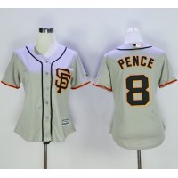 San Francisco Giants #8 Hunter Pence Grey Women's Road 2 Stitched MLB Jersey
