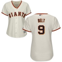 San Francisco Giants #9 Brandon Belt Cream Home Women's Stitched MLB Jersey