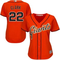 San Francisco Giants #22 Will Clark Orange Alternate Women's Stitched MLB Jersey