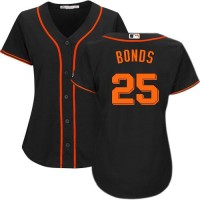San Francisco Giants #25 Barry Bonds Black Alternate Women's Stitched MLB Jersey
