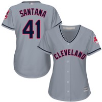 Cleveland Guardians #41 Carlos Santana Grey Road Women's Stitched MLB Jersey