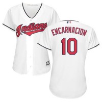Cleveland Guardians #10 Edwin Encarnacion White Home Women's Stitched MLB Jersey