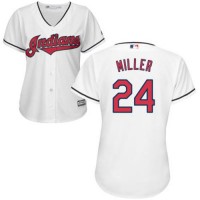 Cleveland Guardians #24 Andrew Miller White Women's Home Stitched MLB Jersey