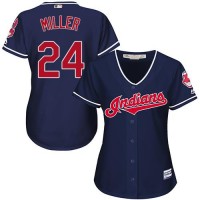 Cleveland Guardians #24 Andrew Miller Navy Blue Women's Alternate Stitched MLB Jersey