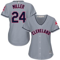 Cleveland Guardians #24 Andrew Miller Grey Women's Road Stitched MLB Jersey