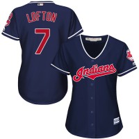 Cleveland Guardians #7 Kenny Lofton Navy Blue Alternate Women's Stitched MLB Jersey