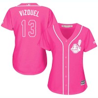 Cleveland Guardians #13 Omar Vizquel Pink Fashion Women's Stitched MLB Jersey