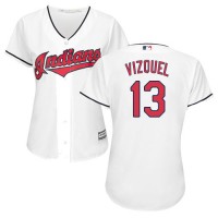 Cleveland Guardians #13 Omar Vizquel White Home Women's Stitched MLB Jersey