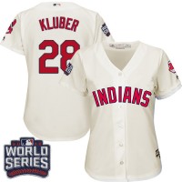 Cleveland Guardians #28 Corey Kluber Cream 2016 World Series Bound Women's Alternate Stitched MLB Jersey