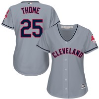 Cleveland Guardians #25 Jim Thome Grey Road Women's Stitched MLB Jersey