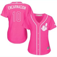 Cleveland Guardians #10 Edwin Encarnacion Pink Fashion Women's Stitched MLB Jersey