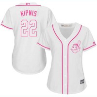 Cleveland Guardians #22 Jason Kipnis White/Pink Fashion Women's Stitched MLB Jersey
