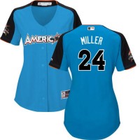 Cleveland Guardians #24 Andrew Miller Blue 2017 All-Star American League Women's Stitched MLB Jersey