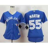 Toronto Blue Jays #55 Russell Martin Blue Alternate Women's Stitched MLB Jersey
